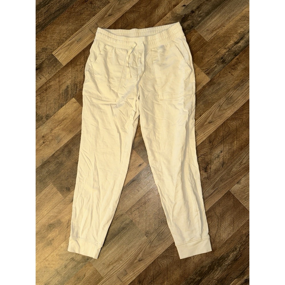 Anthropologie Daily Ritual Sweatpants Small Ivory/Bone 30" Inseam Pockets